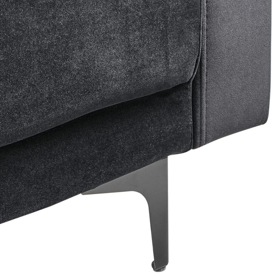 ABERDEEN - Hoekbank - Zwart/Zwart - Rechterzijde - Fluweel - Afbeelding 10