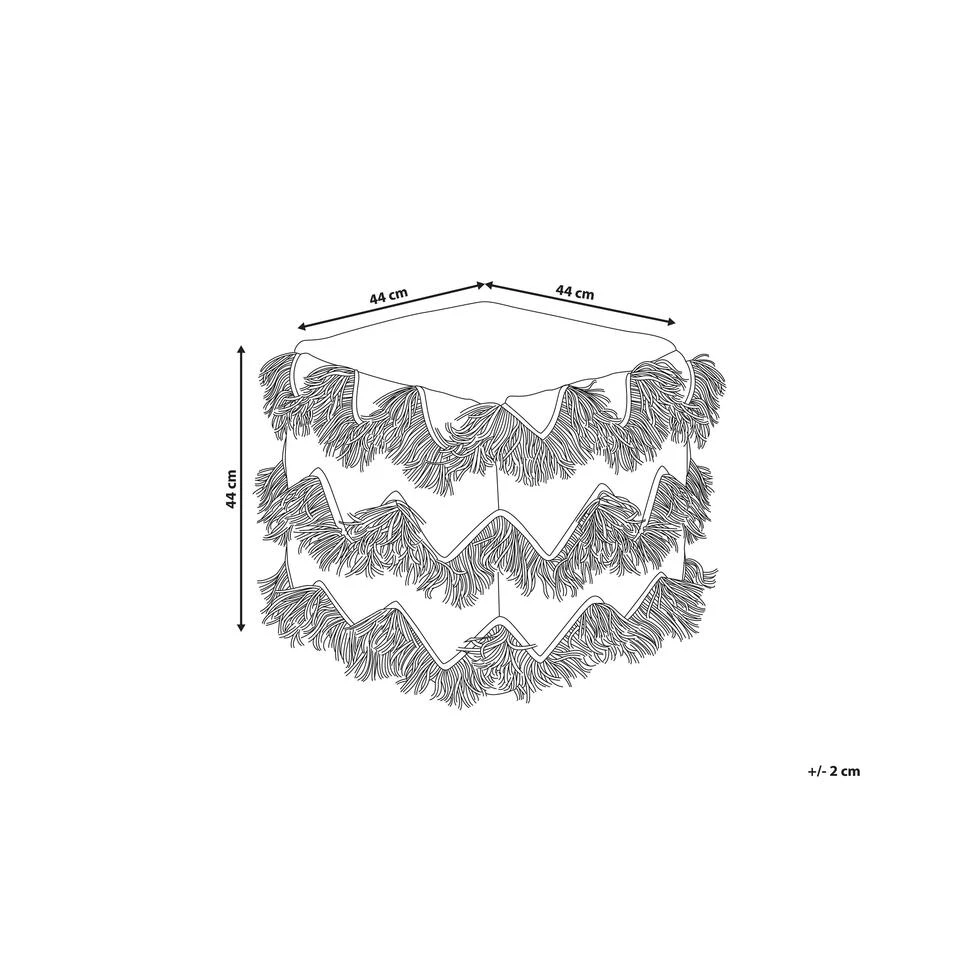 Beliani Poef NASHIK - Beige Katoen, Wol - Afbeelding 3
