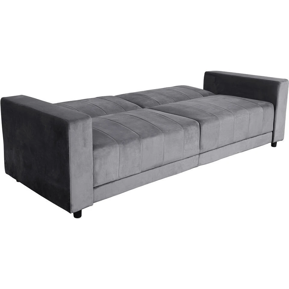 Allie II - Slaapbank 3-zits In Antraciet Fluweel - Afbeelding 4