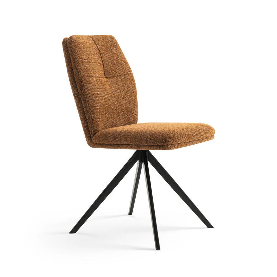 Furnihaus Eetkamerstoelen Set Van 4 - Emma - Oker Geel - Stof - Afbeelding 3