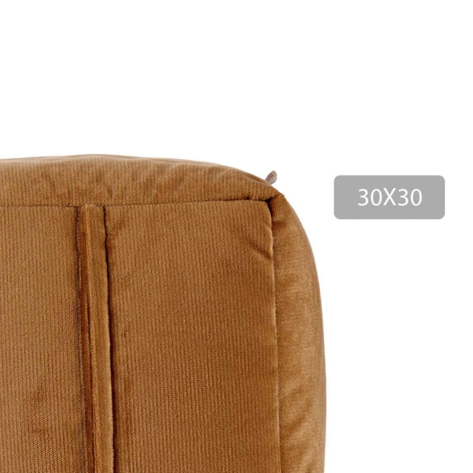 Merkloos Arte Regal Poef - Fluweel - Bruin - 30 X 30 Cm - Vierkant - Afbeelding 3