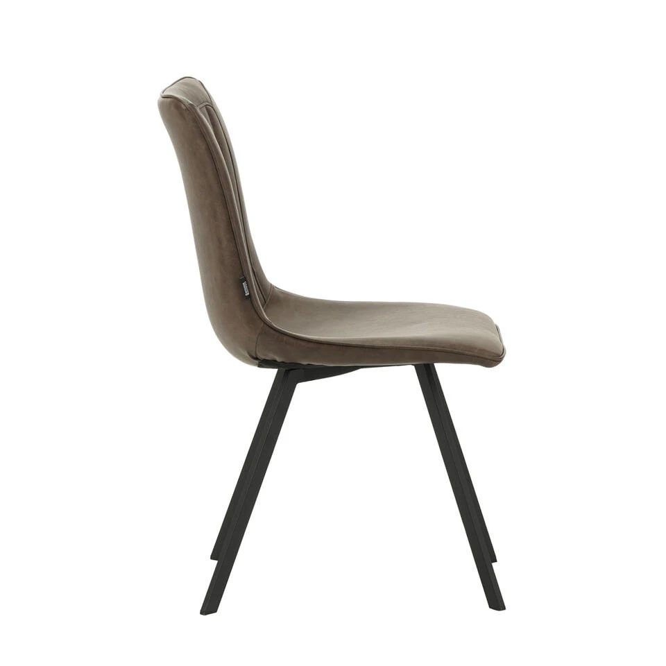 Eetkamerstoel Jimmy PU-kunstleer Taupe - Kunstleder - Taupe - Afbeelding 3