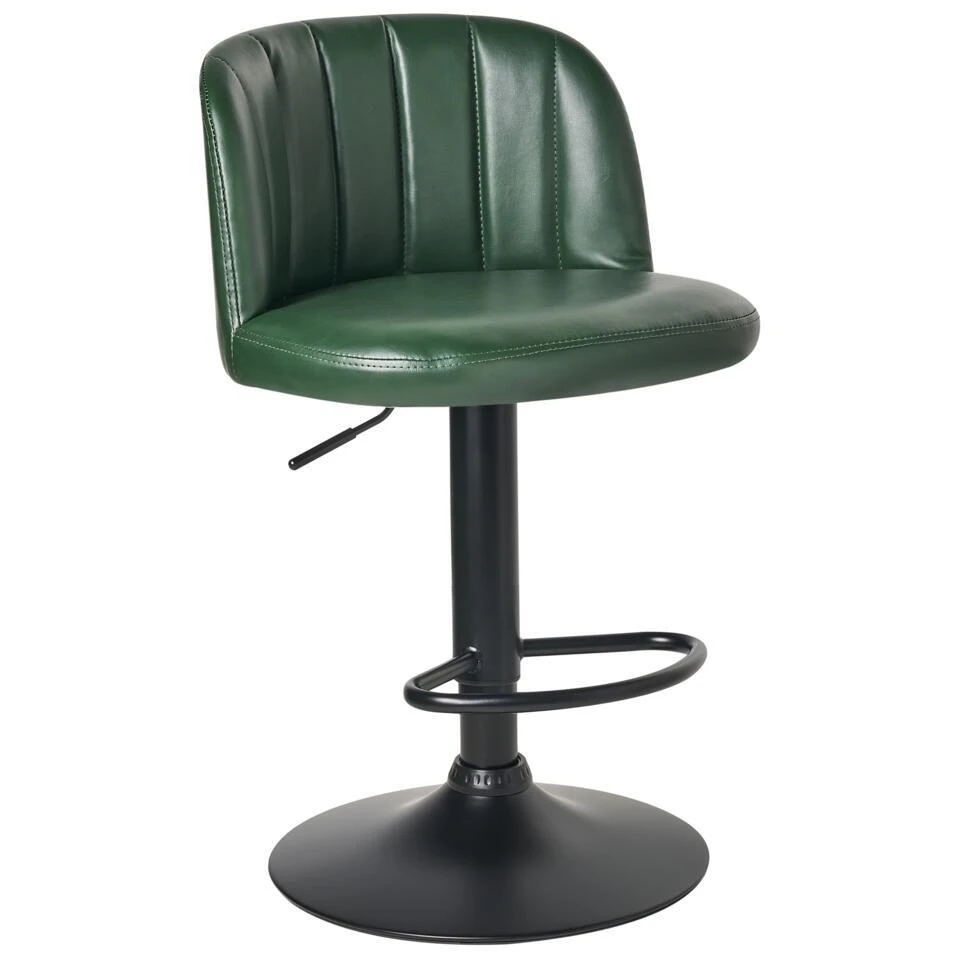 VLORE - Barkruk Set Van 2 - Donkergroen - Kunstleer - Afbeelding 6