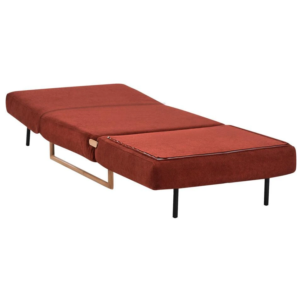 JERSLEV - 1-zits Slaapbank - Rood - Polyester - Afbeelding 5