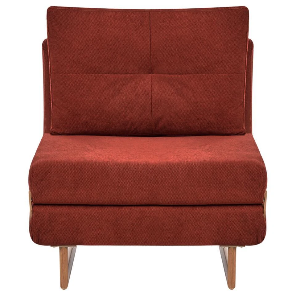 JERSLEV - 1-zits Slaapbank - Rood - Polyester - Afbeelding 6