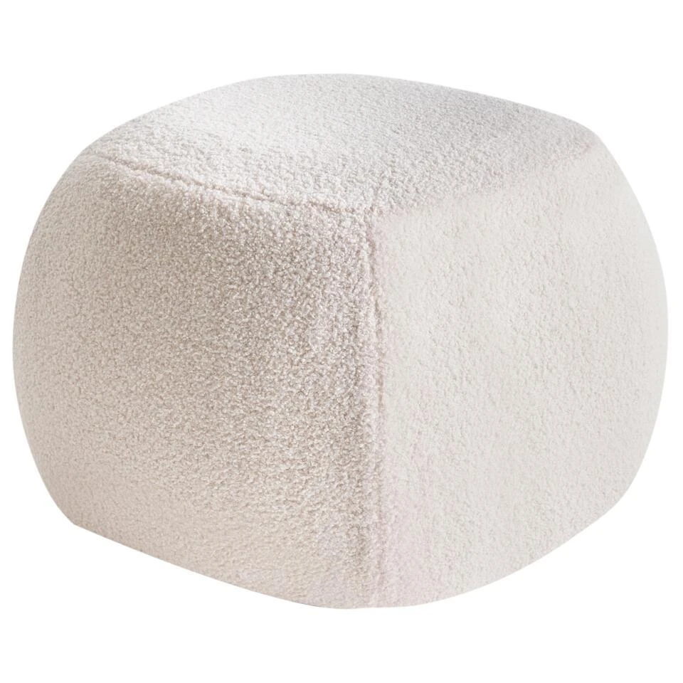 BARRON - Poef - Gebroken Wit - Bouclé - Afbeelding 5