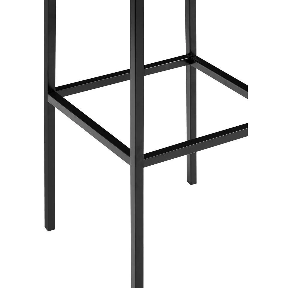 CLP Set Van 2 Barkruk Montreal 85 Zwart Frame - Kunstleer - Wit - Afbeelding 7