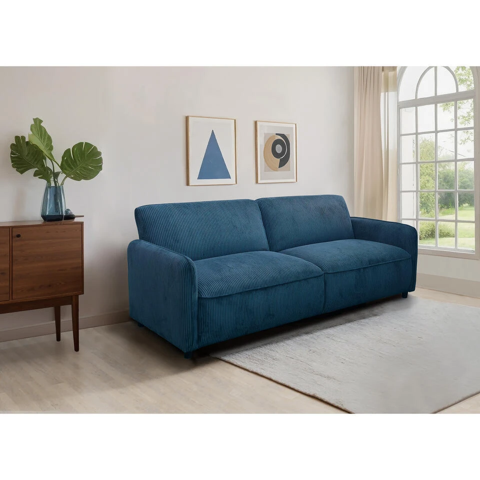 Alicia - Slaapbank 3-zits In Blauwe Stof - Afbeelding 2