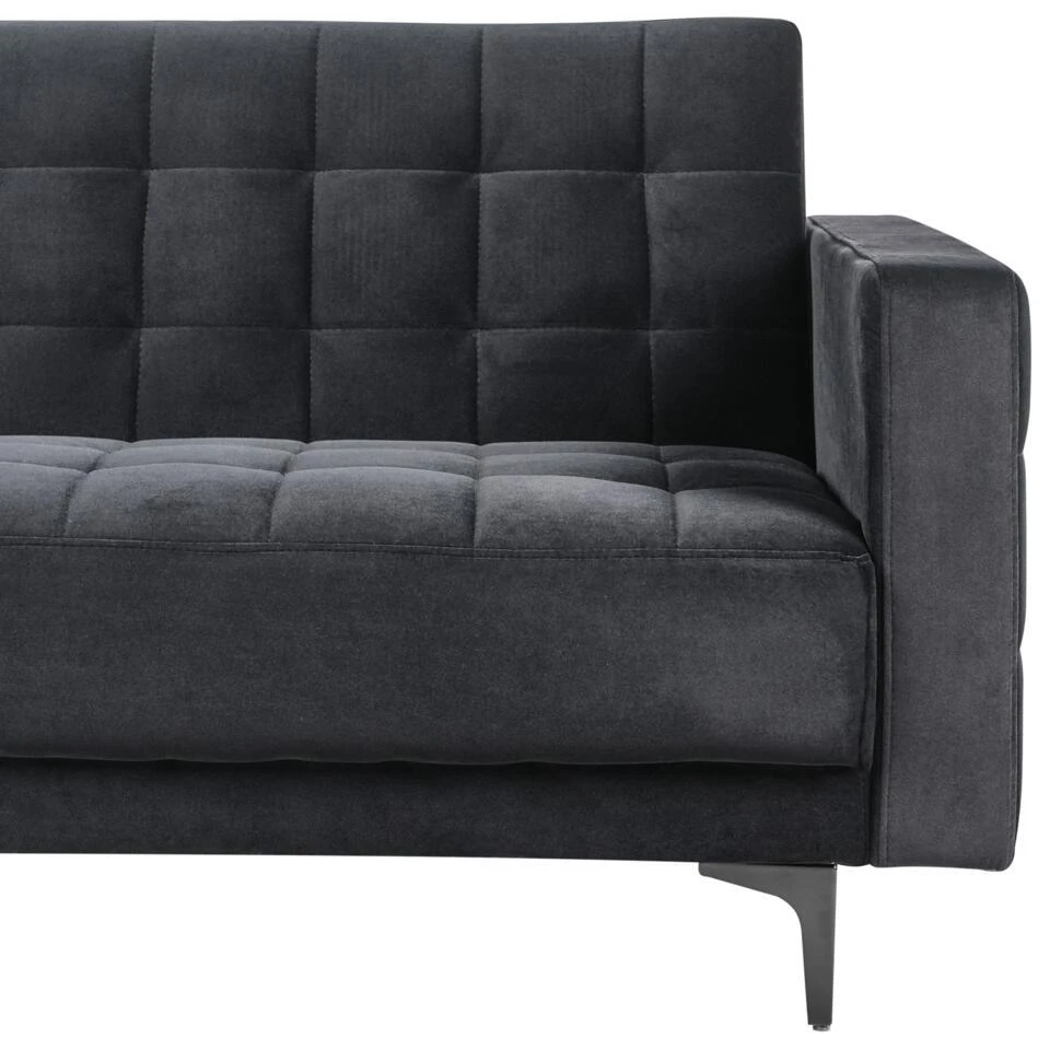 ABERDEEN - Hoekbank - Zwart/Zwart - Rechterzijde - Fluweel - Afbeelding 8