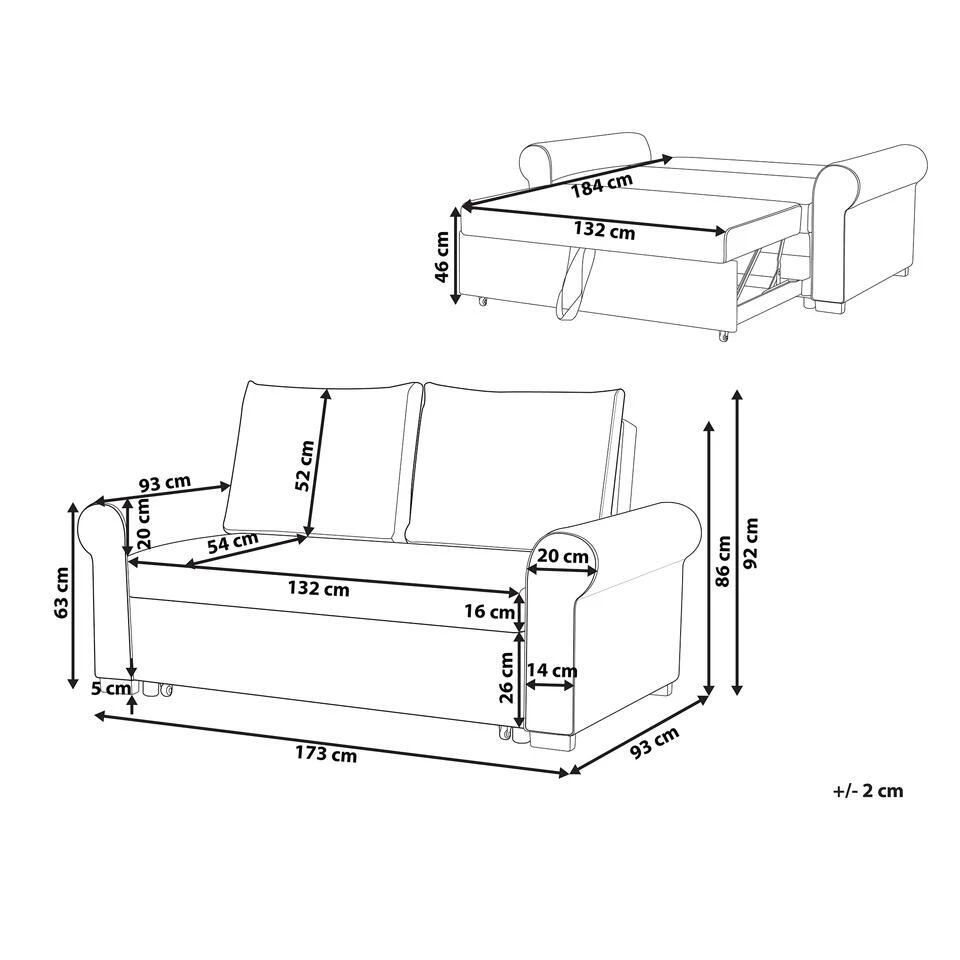 SILDA - Slaapbank - Crème - Polyester - Afbeelding 4